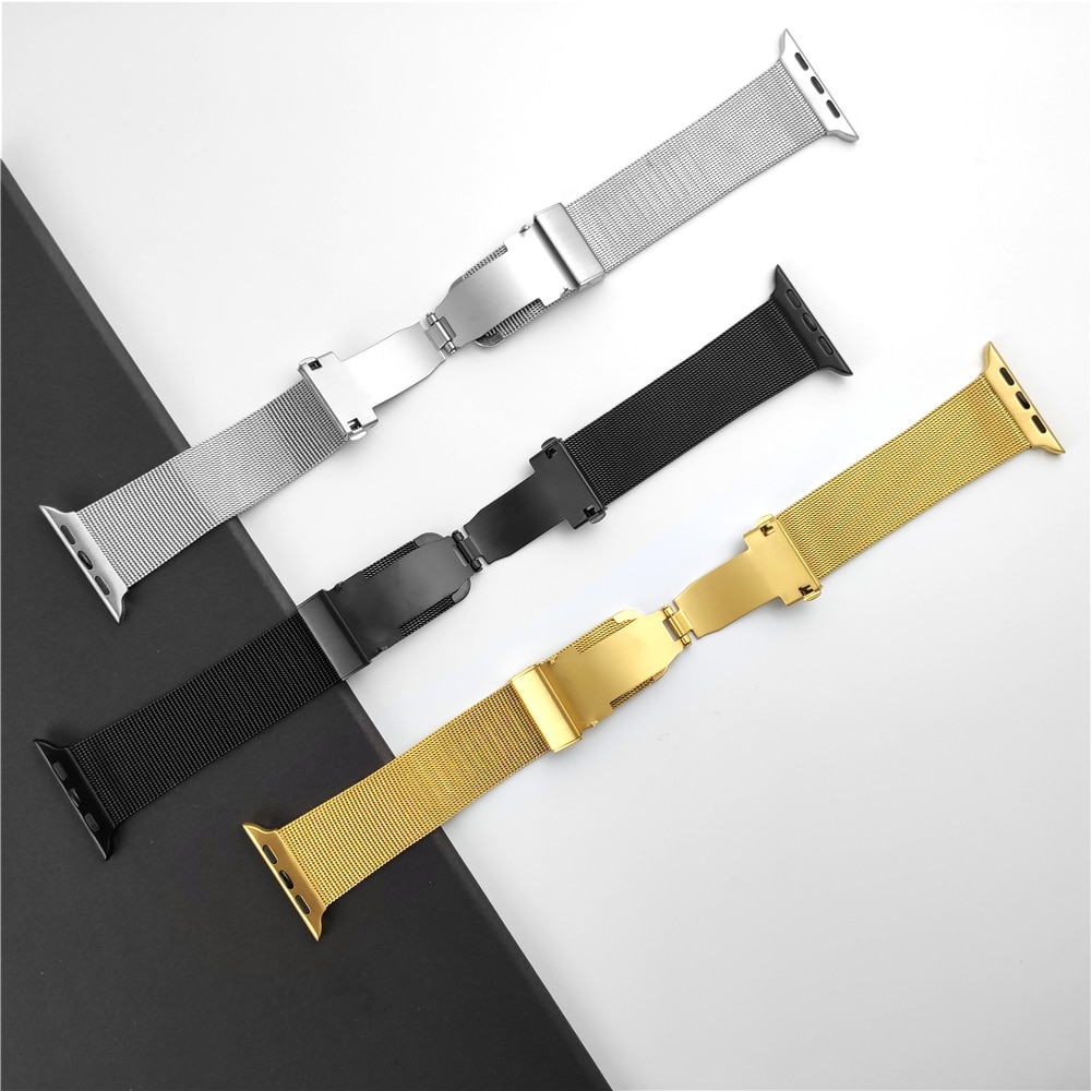 Dây Đeo Bằng Thép Không Gỉ Cho Đồng Hồ Thông Minh Apple Watch Iwatch Series 5 6 Se 44mm 40mm 42mm 38mm