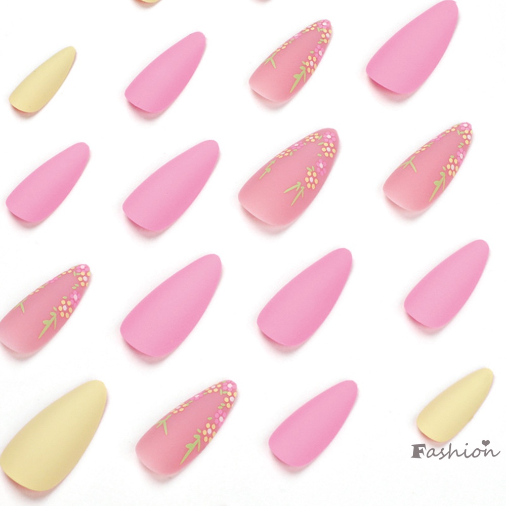 Bộ Móng Tay Giả Bền Bỉ Thoải Mái In Họa Tiết Hoa Cho Salon Làm Móng