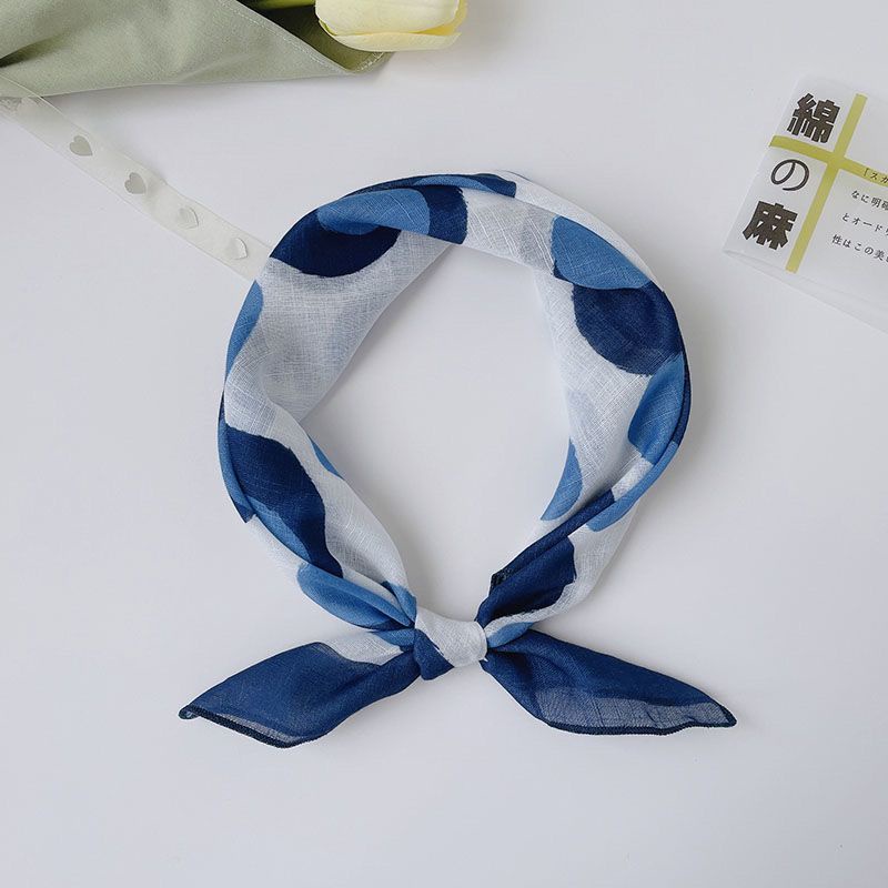 Bán Chạy!F &amp; X Khăn Quàng Cổ Nhỏ Bằng Lụa Cotton Lanh Hình Vuông Họa Tiết Hoa Phong Cách Phương Tây Thời Trang Xuân Hè Dành Cho Bạn Nữ