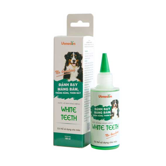 Dung dịch trắng răng chó mèo White Teeth chai 100ml