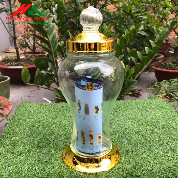 Bình ngâm rượu sâm thủy tinh  Phú Hoà 3 lít có van và không van
