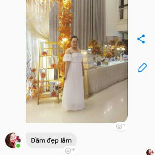 Đầm maxi trắng tay con