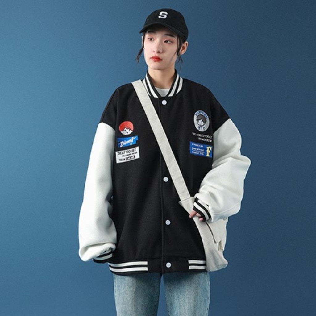 Áo bomber nỉ unisex street style áo khoác nỉ bông nam nữ form rộng ulzzang Hàn Quốc AKBBN01 LICHIHO rẻ đẹp chất