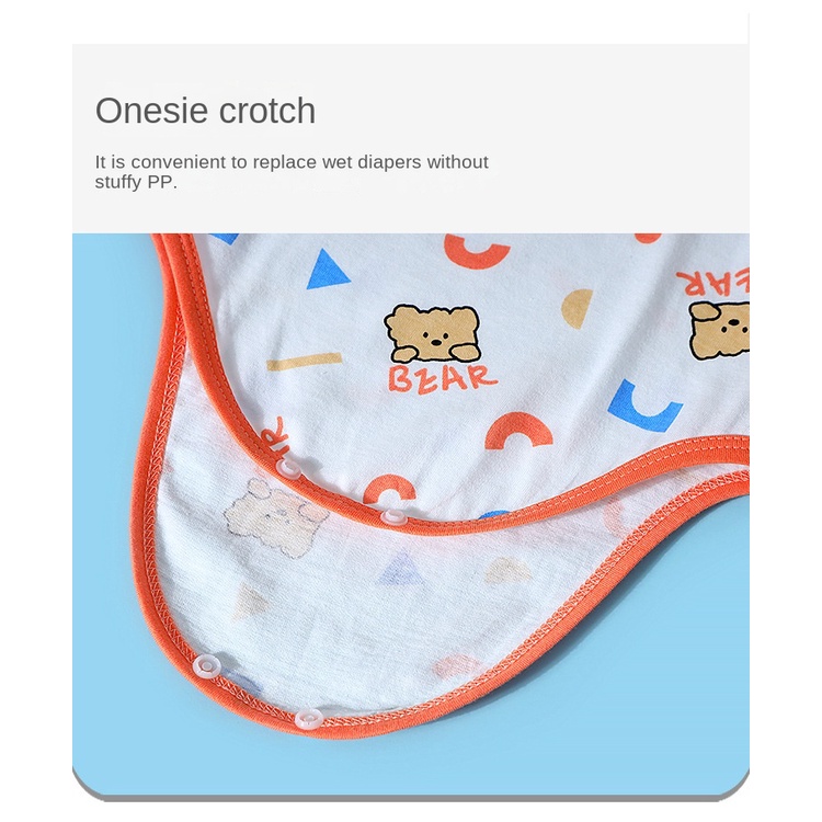 Bộ Áo Liền Quần Tam Giác Bằng Vải Cotton In Họa Tiết Hoạt Hình Dễ Thương Cho Bé Trai Và Gái 0-24 Tháng Tuổi