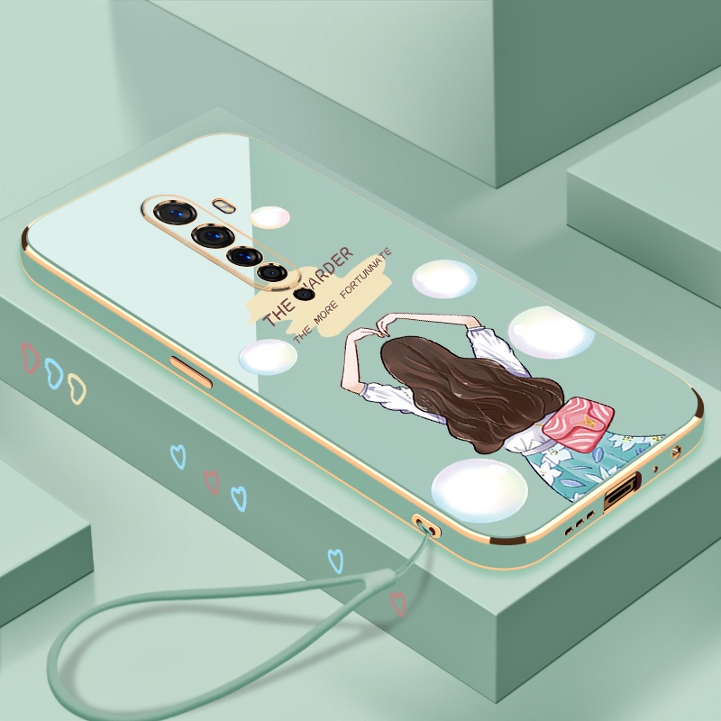 Ốp Điện Thoại Silicon Mềm Hình Nhân Vật Hoạt Hình Có Dây Đeo Cho oppo reno2 f reno 2 reno