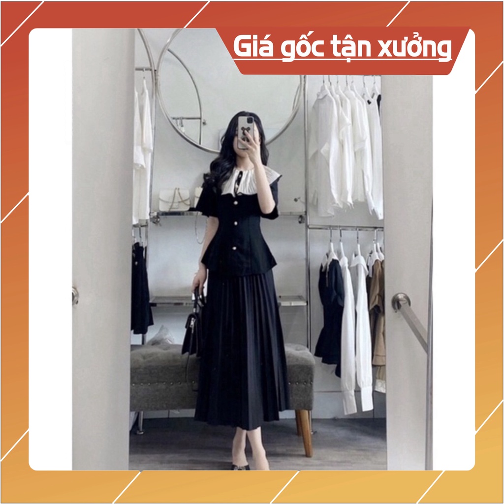 Áo Kiểu Cổ Bèo Cúc Ngọc, Áo Kiểu Tiểu Thư Tay Rơi