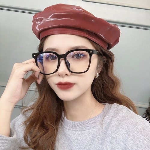 【Sẵn sàng Hàng】 Thời trang Hàn Quốc Gọng tròn Chống ánh sáng xanh Kính mắt Nữ / Nam Kính gọng lớn Gọng kính cận sinh viên kính cận 50-600 độ