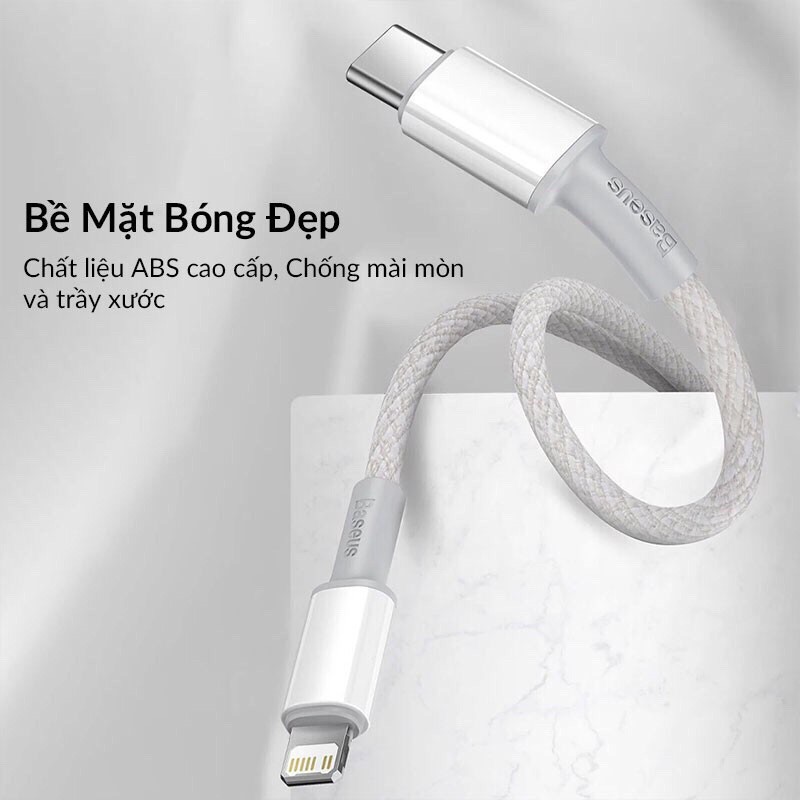 Cáp sạc nhanh 20W iphone Baseus High Density Braided PD 20w