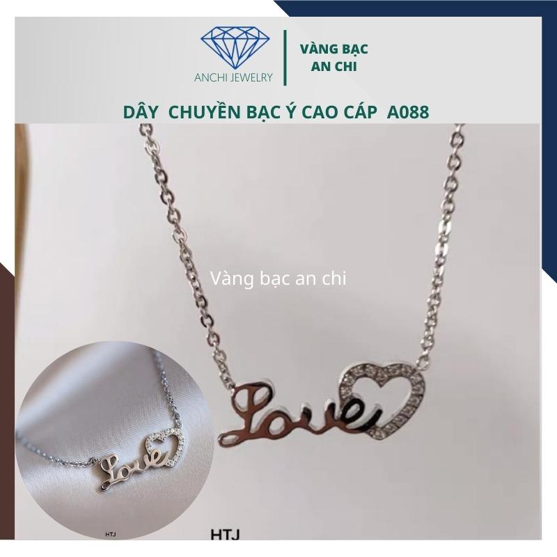 Dây chuyền mặt nơ đính đá, chuẩn bạc ta cao cấp sáng đẹp - Anchi jewelry