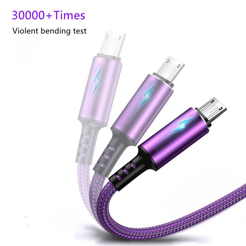 Cáp Sạc Nhanh/ Chuyển Dữ Liệu Micro USB 5A Có Đèn LED Cho Điện Thoại