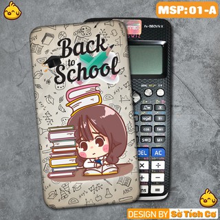 Miếng dán máy tính cầm tay fx-570, fx-580, fx880, Casio, Vinacal,... chủ đề Back to school MSP: 01