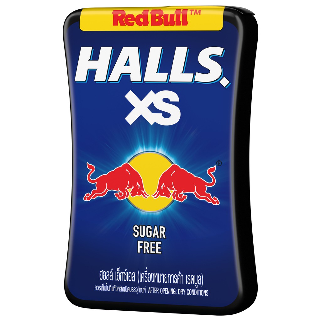 Combo 4 Hộp Kẹo Ngậm Không Đường Halls Xs Hương Chanh - Bạc Hà - Mật Ong - Redbull (13.8g - 15g/hộp)