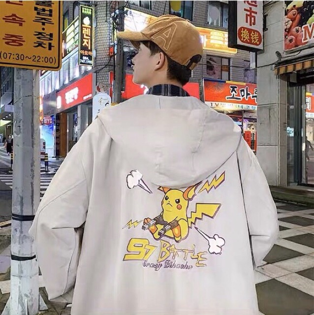 Áo khoác dù nam nữ Pokemon