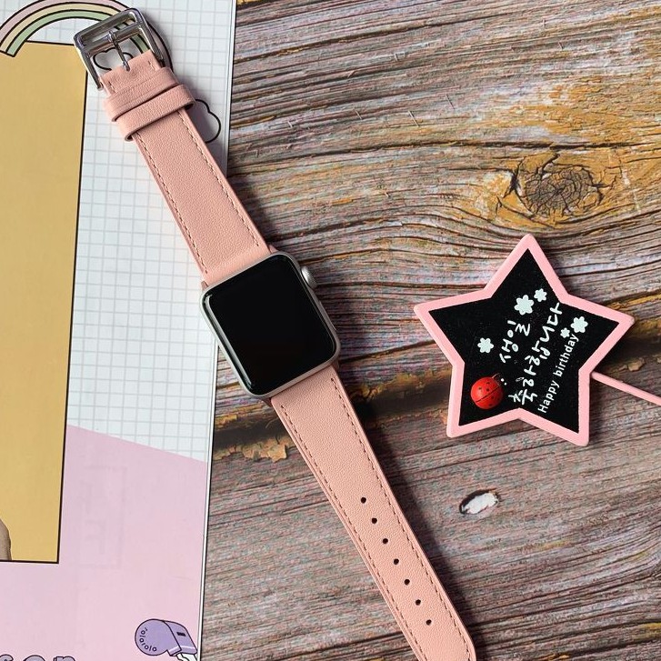 Dây da Apple Watch PASTEL [Nhiều màu] đủ size 38 40 42 44 [Series 1 2 3 4 5 6 SE]