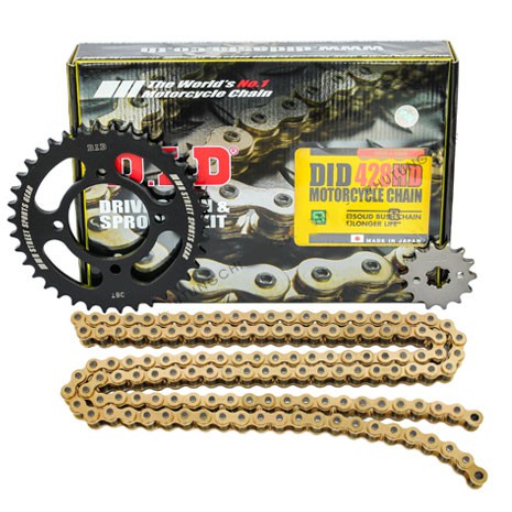 Nhông sên dĩa DID xe Exciter 135 đời 2011 trở lên ( Sên vàng | Dĩa đen )