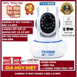 Bh 2 năm-camera yoosee hd1080 - 3 anten siêu nét | cài đặt tiếng việt