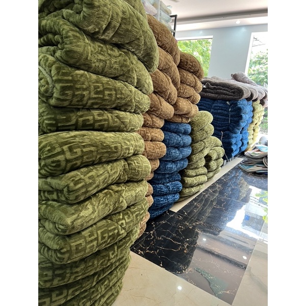 Chăn Lông Cừu LUXURY Chữ Vạn 3,3kg_Chăn Đại Hàn Siêu Ấm_ Hàng Cao Cấp Xuất Khẩu