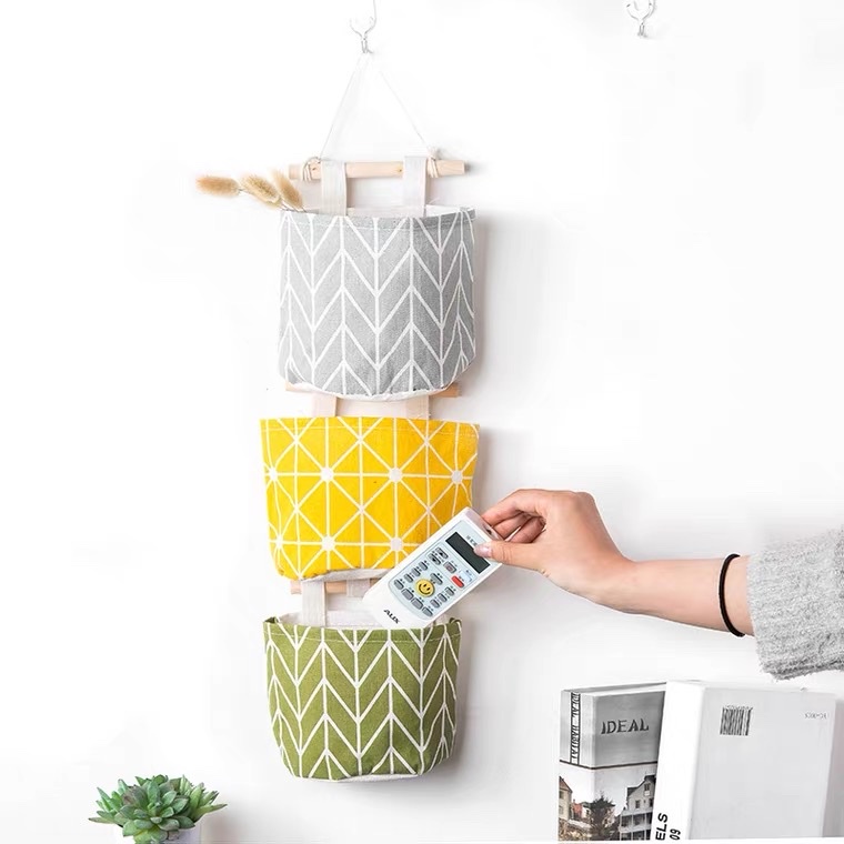 Túi Vải Treo Tường Decor Đa Năng, Đựng Đồ Cá Nhân, Đựng Đồ Dùng Trong Nhà Tiện Lợi 88276 Shop Gia Dụng Gia Đình