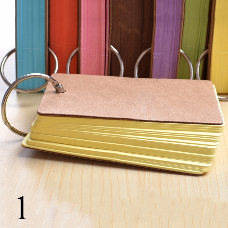 Set 50 Tấm Giấy Ghi Chú Dạng Lật Có Vòng Giữ Dành Cho Học Sinh