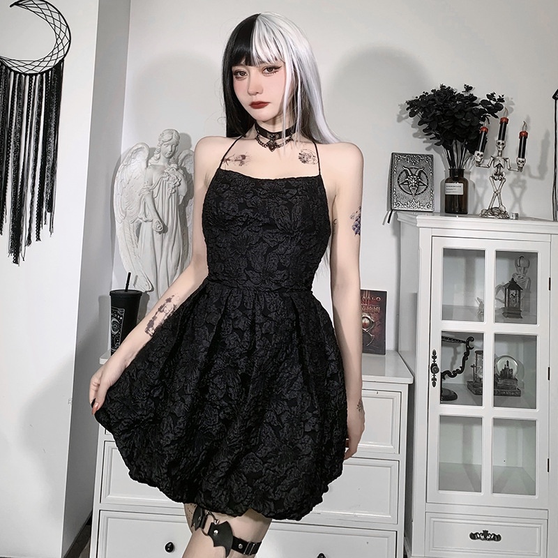 Đầm IELGY không tay hở lưng phong cách đường phố dành cho nữ