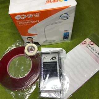 Combo đèn nối mi và băng keo tạo fan