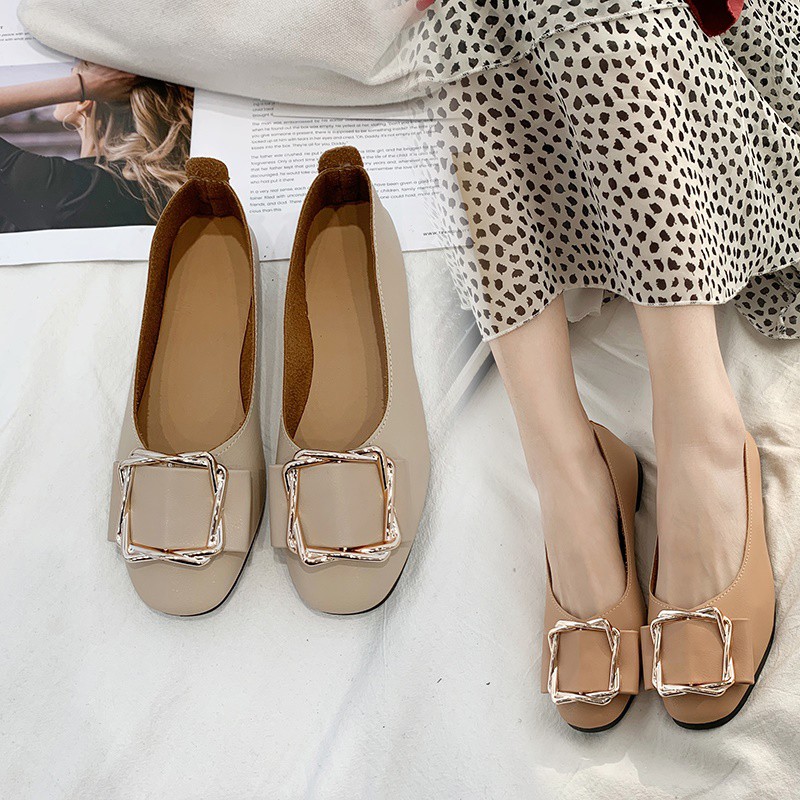 Giày Búp Bê Nữ Gót Vuông Thời Trang Hàn Quốc 2021 | BigBuy360 - bigbuy360.vn