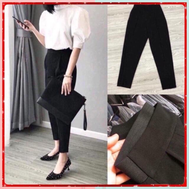 Quần Baggy Cạp Chun Sau lưng - Quần tây âu nữ  Công Sở cạp chun sau cỡ Big Size 85kg -mã baggy công sở