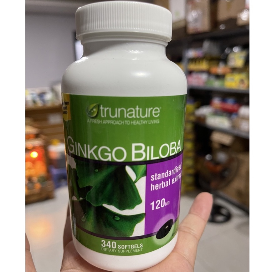 Viên Uống Bổ Não - Tuần Hoàn Não - Trunature Ginkgo Biloba 120mg. Lọ 340 viên