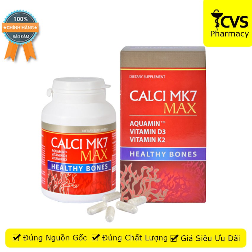 CALCI MK7 MAX - Canxi tảo đỏ tốt cho bà bầu, thanh thiếu niên, hỗ trợ giảm nguy cơ loãng xương - cvspharmacy