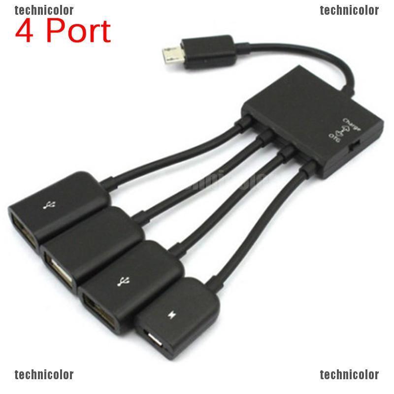 Dây Cáp OTG Chia 3 / 4 Cổng Micro USB Cho Điện Thoại Android / Máy Tính Bảng