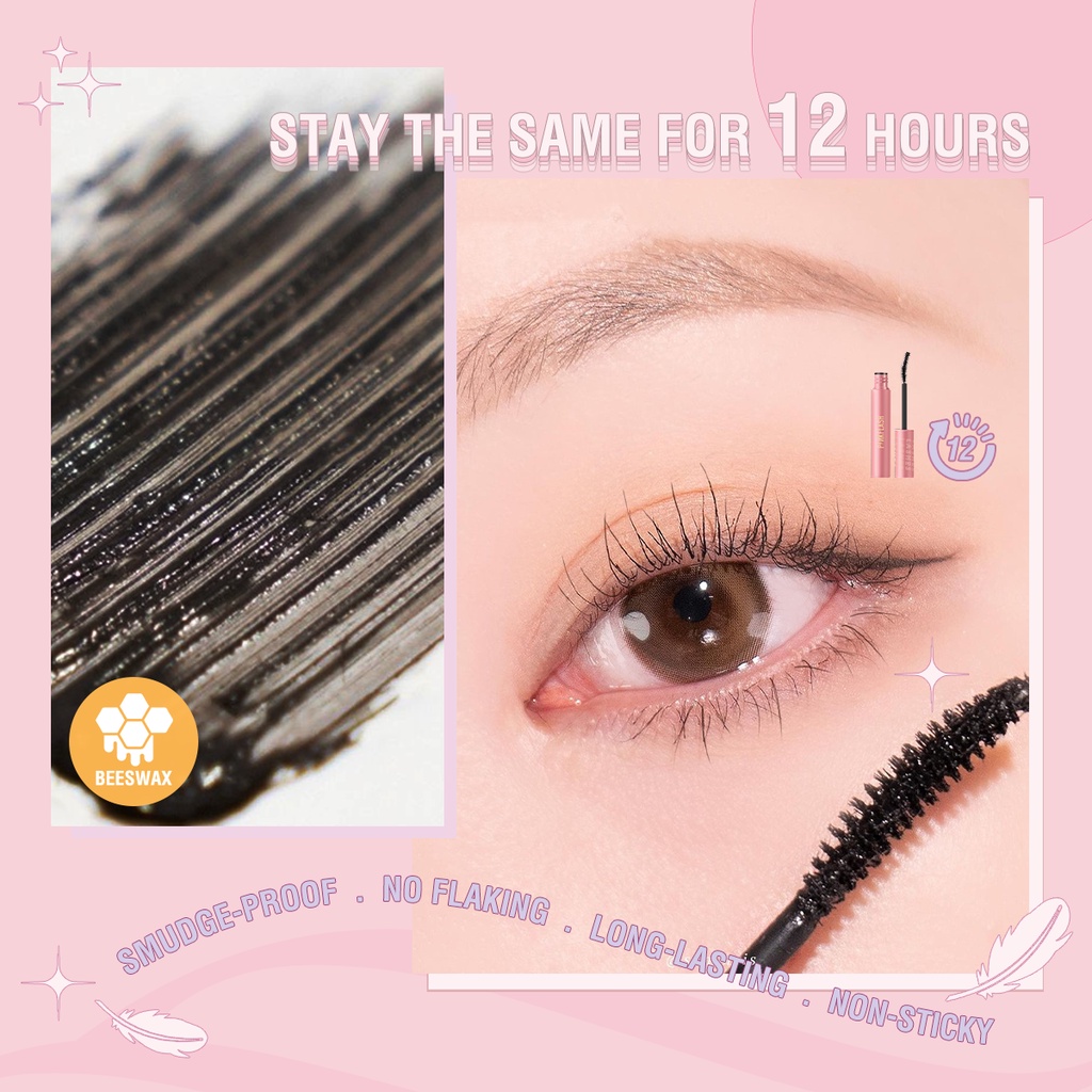 Mascara chuốt mi PINKFLASH PF-E06 6g nối dài tự nhiên chống nhòe lâu trôi không bong tróc không bết dính