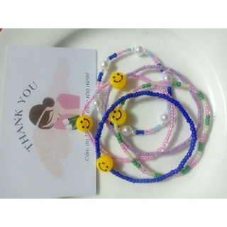 Vòng tay mặt cười mix hạt cườm