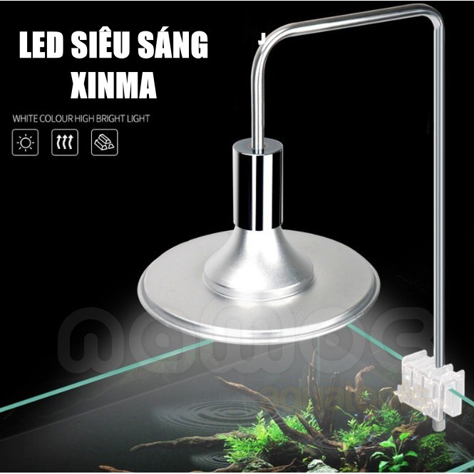 Đèn LED Dĩa - LED Kẹp Xinma (20W, 40W) - Ánh Sáng Trắng và RGB | Đèn Cho Hồ Thuỷ Sinh, Bán Cạn