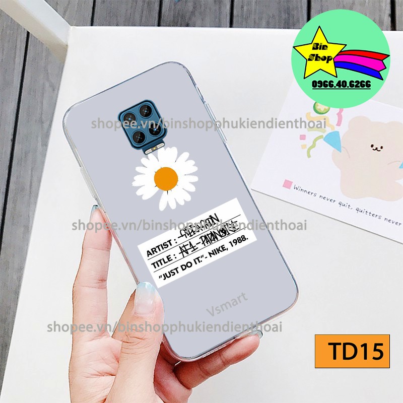 Ốp lưng Vsamrt Joy 4 / Live 4 / Star 4 / Star 5 / Aris / Aris Pro in hình cúc họa mi tách nền chất liệu silicon mềm dẻo