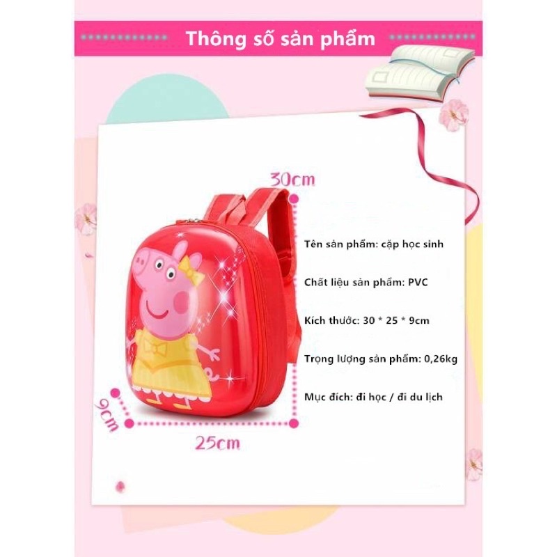 Ba lô peppa pig cho bé mẫu giáo, ba lô hình thú cho bé mầm non