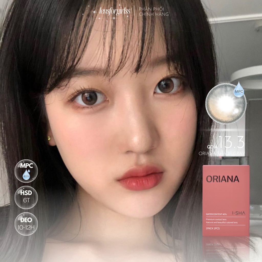 Kính áp tròng hiệu ứng phủ bóng hot trend ORIANA SHADE GRAY chính hãng Isha | Hsd 6 tháng  Lens cận