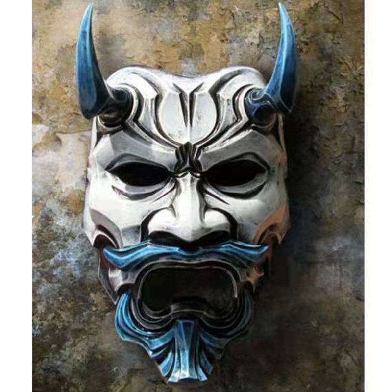 Mặt Nạ Cao Su Hóa Trang Quái Vật Samurai Kabuki Trong Phim Devil Hannya Oni Nhân Dịp Halloween Cho Người Lớn