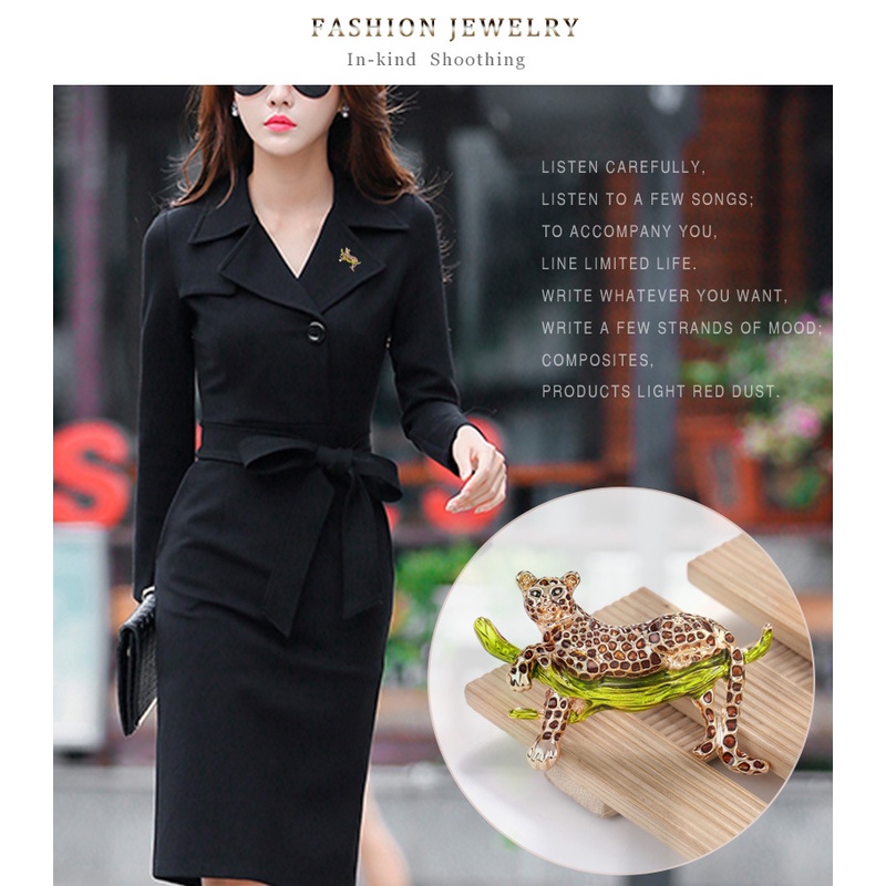 Huy Hiệu Cài Áo Họa Tiết Da Báo Hoạt Hình Thời Trang