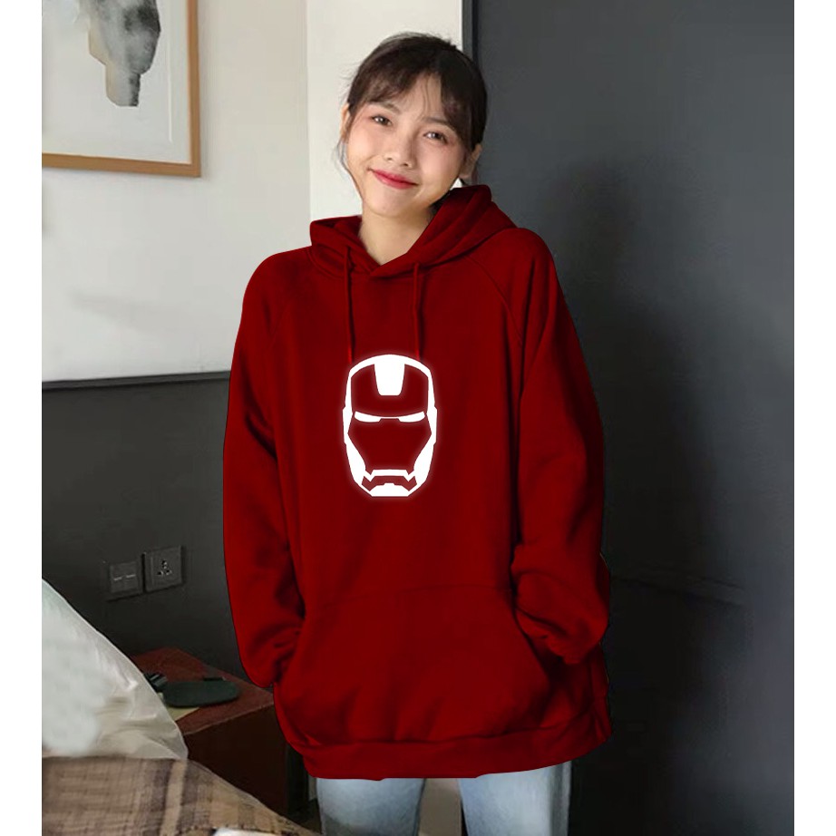 Áo Hoodie phản quang ♥ FREESHIP ♥ ÁO KHOÁC NỈ HOODIE - PHẢN QUANG IRON MAN FREESIZE nam nữ - KN31 | BigBuy360 - bigbuy360.vn