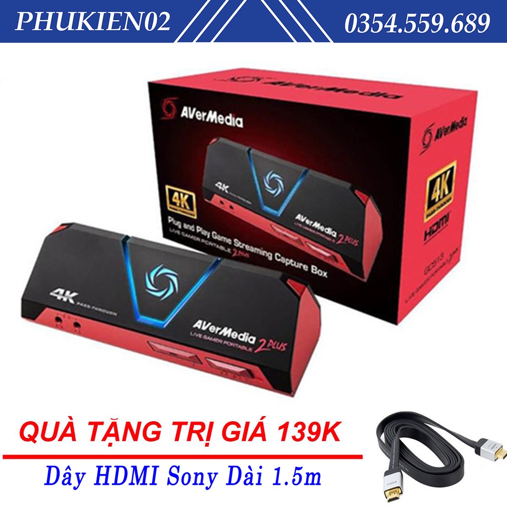 (Quà tặng 139k) Thiết Bị Hỗ Trợ Ghi Hình Card live Stream AVERMEDIA GC513 ULTRA HD 4K CAPTURE VIDEO