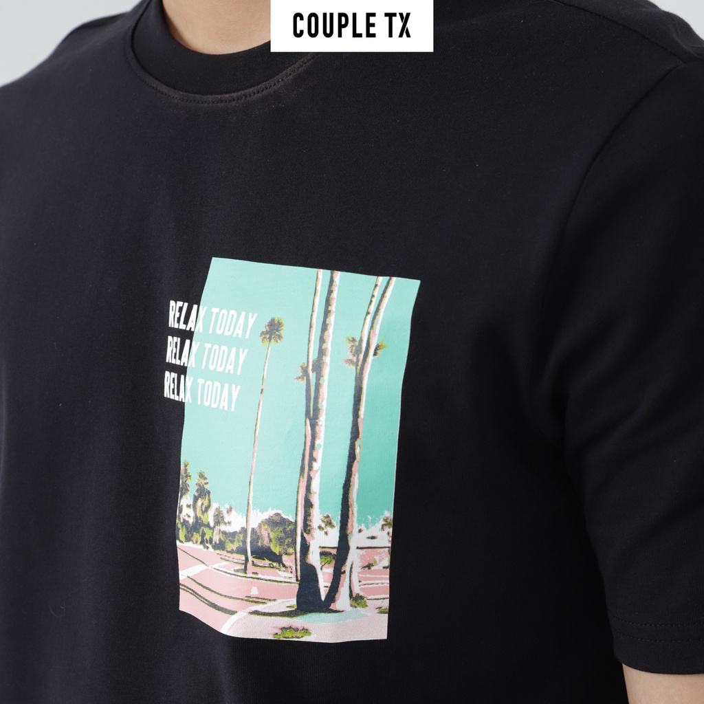 Áo Thun Nam Typo Graphic Happy Today Couple TX MTS 1144