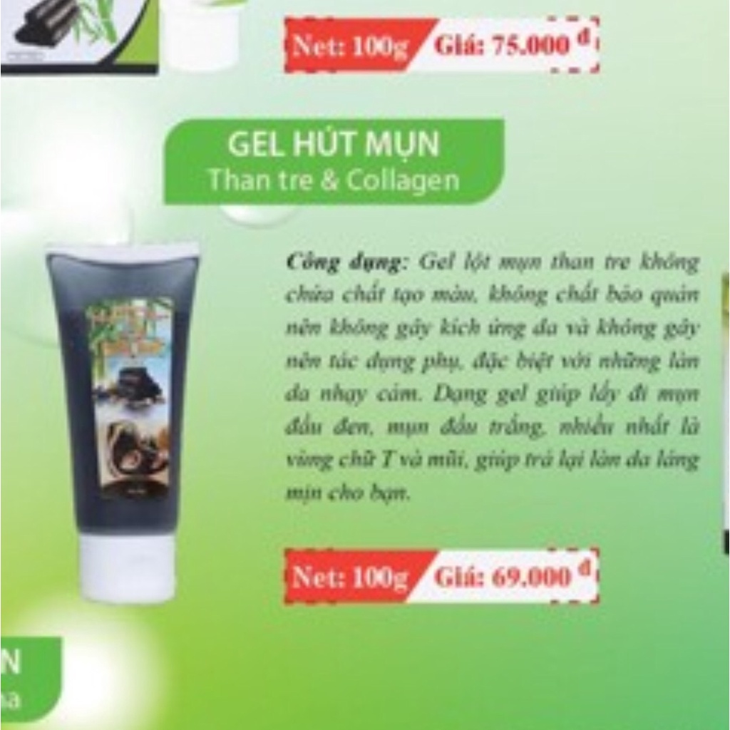 Gel hút mun than tre hoạt tính và collagen Gold bee