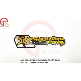 TEM NHÔM LOGO CHỮ TWOBROTHER MÀU BẠC DÁN TRANG TRÍ XE .....CHỐNG NƯỚC ,TẶNG KÈM MIẾNG TEM DECAL DÁN XE.