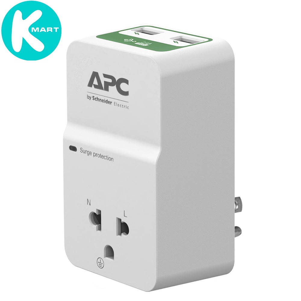 Ổ điện APC Home/Office SurgeArrest 1 Outlet with 2 Port 2.4A USB Charger 230V Việt Nam - Hàng Chính Hãng