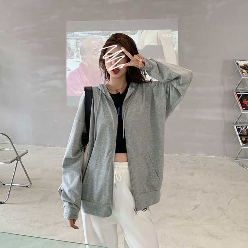 Áo Khoác Hoodie Dáng Rộng Thời Trang Xuân Thu Cho Nữ