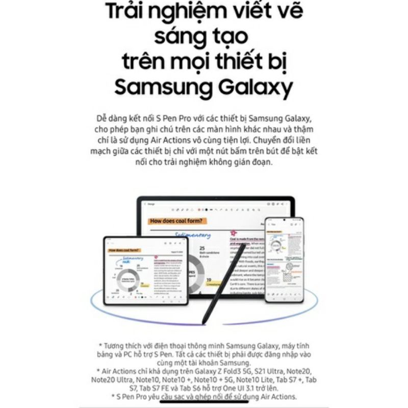 Bút S Pen Pro Mã EJ-P5450 Chính Hãng Dùng Cho Điện Thoại, Tab Sam Sung Air Action