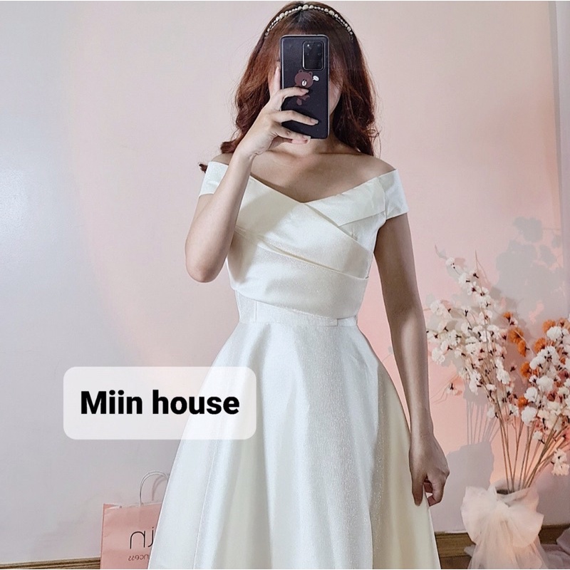 Váy tiệc tapta vai chéo Y