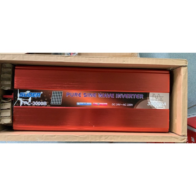 Bộ kích điện sine chuẩn Suoer 12v-24v sang 220v 3000w hàng cao cấp -