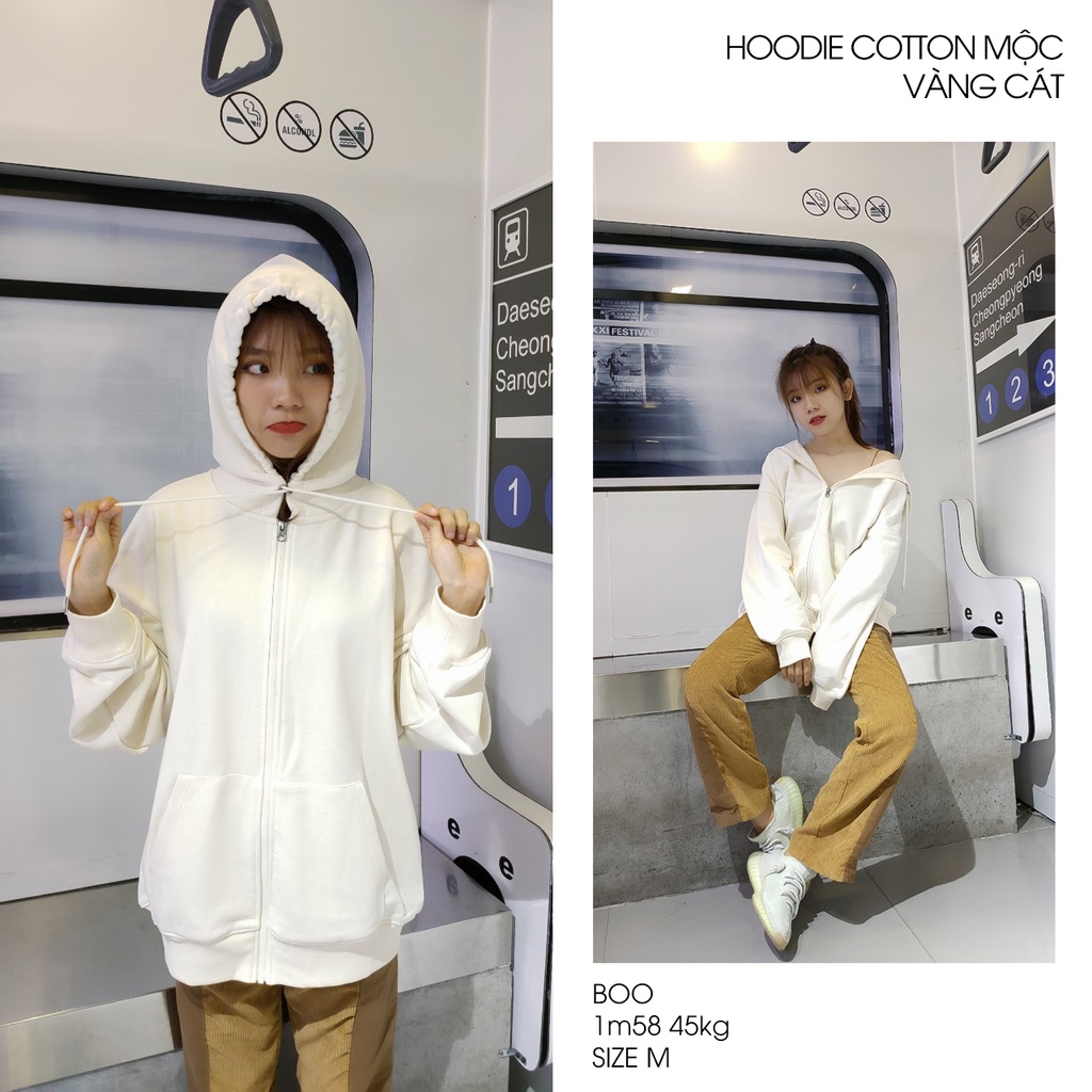 ÁO KHOÁC TRƠN HOODIE DÂY KÉO ZIP CHỐNG NẮNG Nhiều Màu Form Unisex Hồng Trắng Kem Đen Nam Nữ Vải Da Cá Cao Cấp MVR