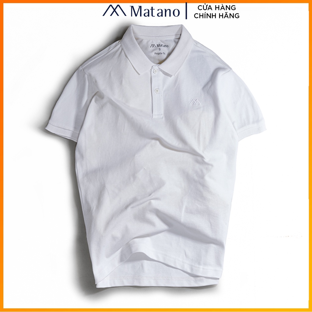 Áo polo nam trắng trơn basic đẹp MATANO - Áo thun nam có cổ trụ bẻ, vải cá sấu cotton cao cấp chính hãng giá rẻ 023